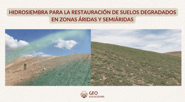 Aplicación de hidrosiembra en zonas áridas y semiáridas en el marco de un proyecto de regeneración ambiental en una escombrera.